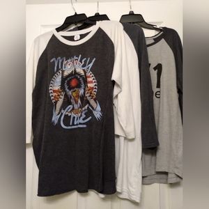 Motley Crue plus 2 lounge baseball tees